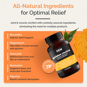 Cross-Border Exclusive Golden Revive Turmeric & Boswellia Capsules